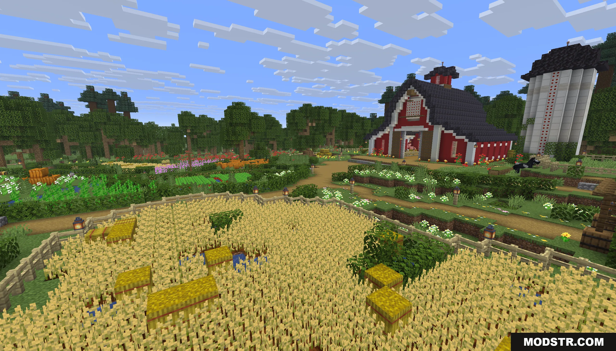 Tiny Takeover Farmstead Map Screenshot 10 A large red barn and white silo overlooking golden wheat fields