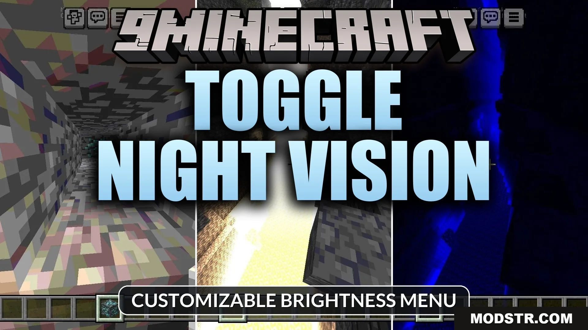 Toggle Night Vision Shader (26.x, 1.21) – Customizable Brightness Menu cover art