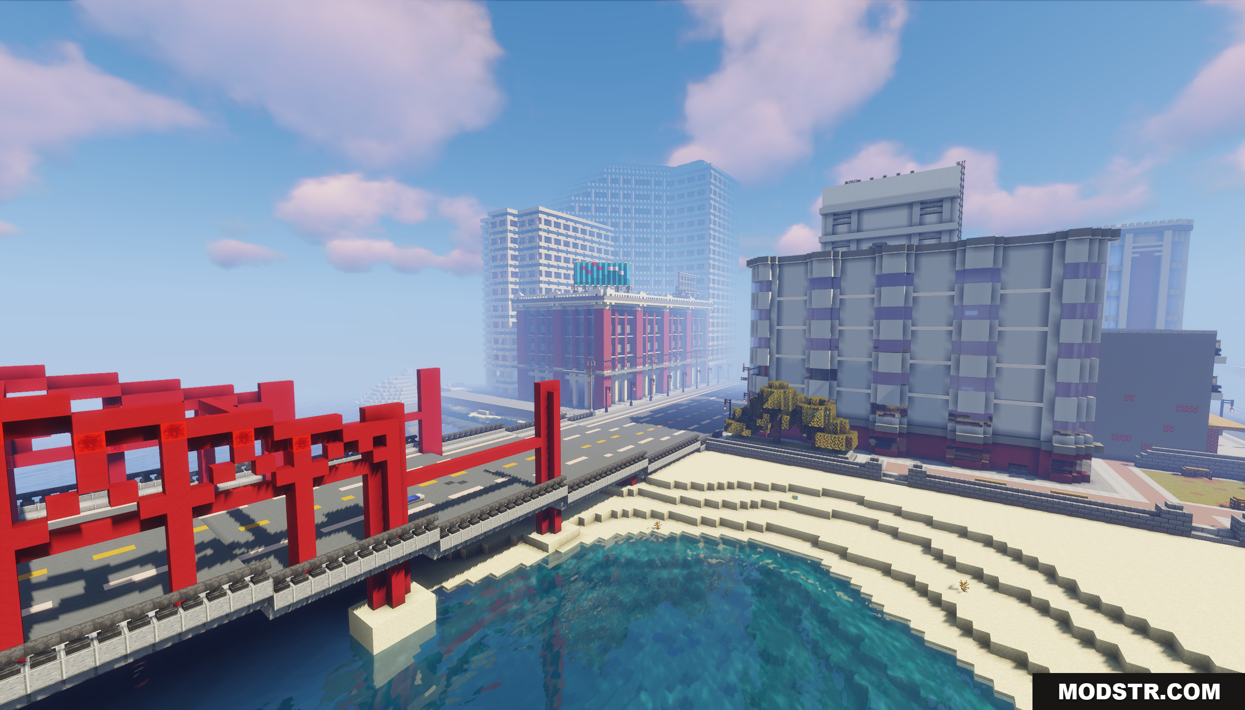 Tokyo Inspired City Map Screenshot 9 A large red bridge over water next to the city