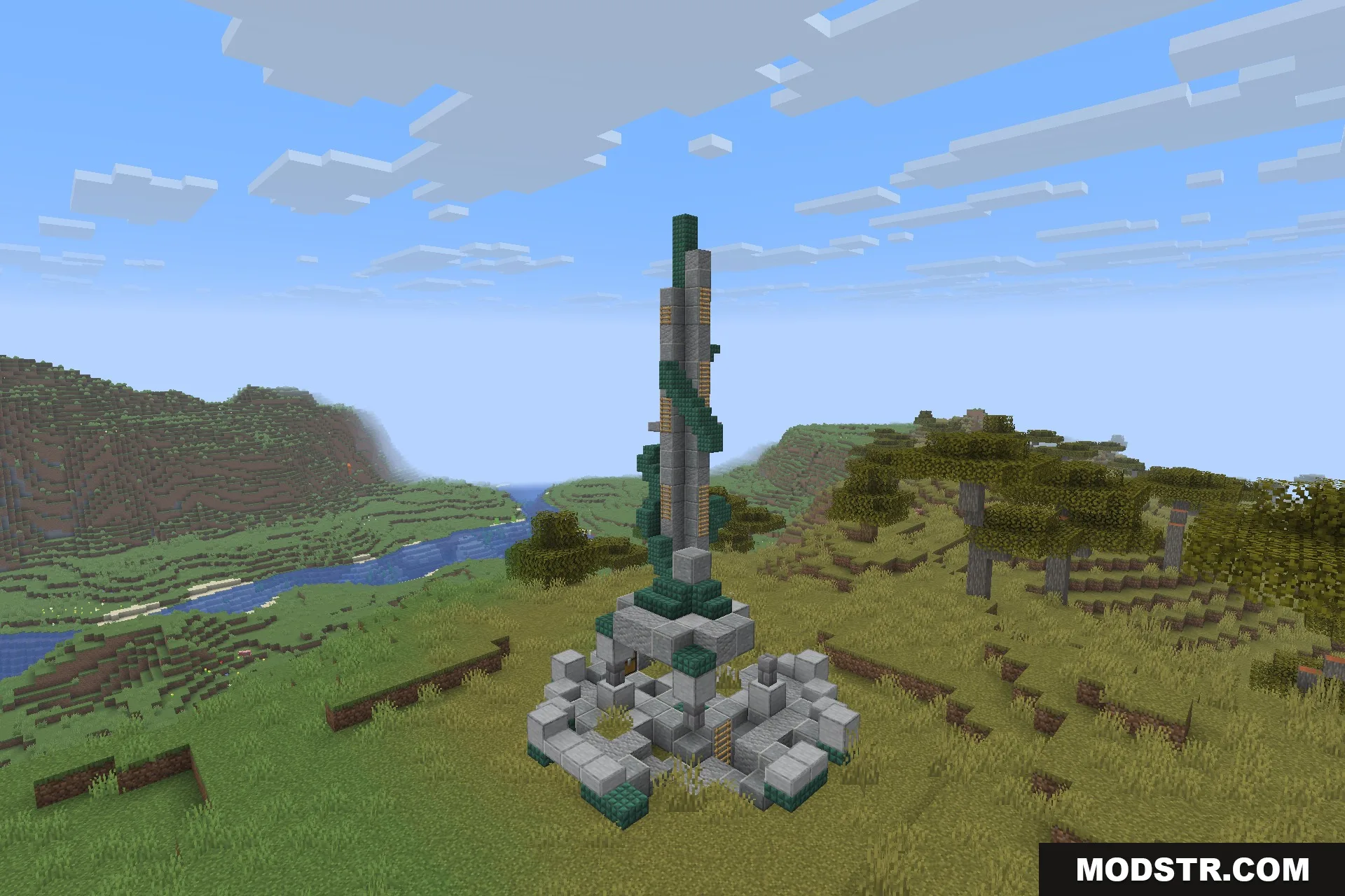 An overgrown ruined tower, worn down to a stump
