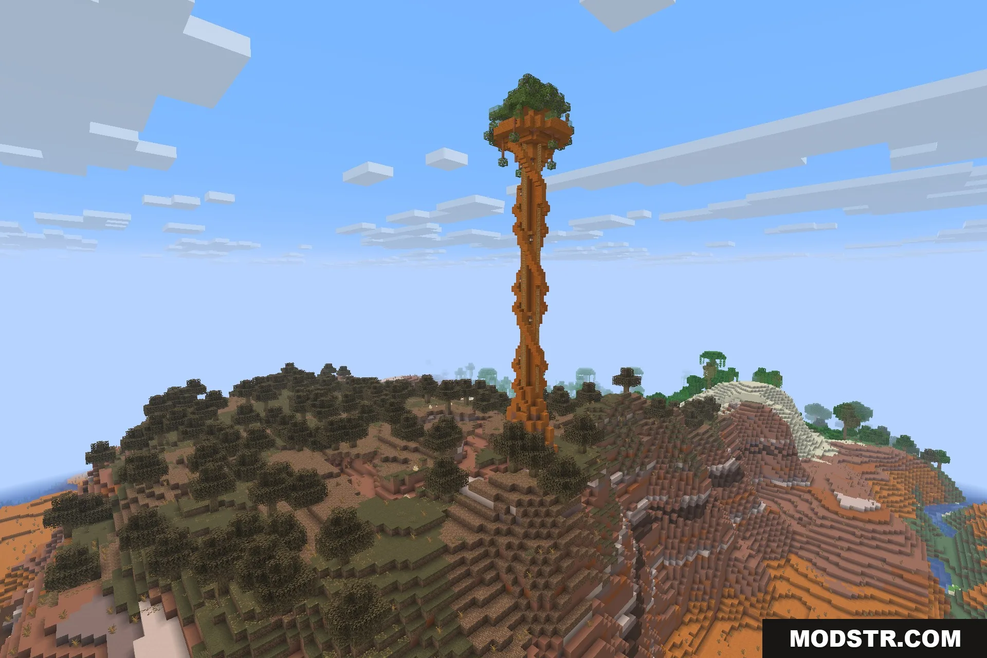The badlands tower on top of a mesa