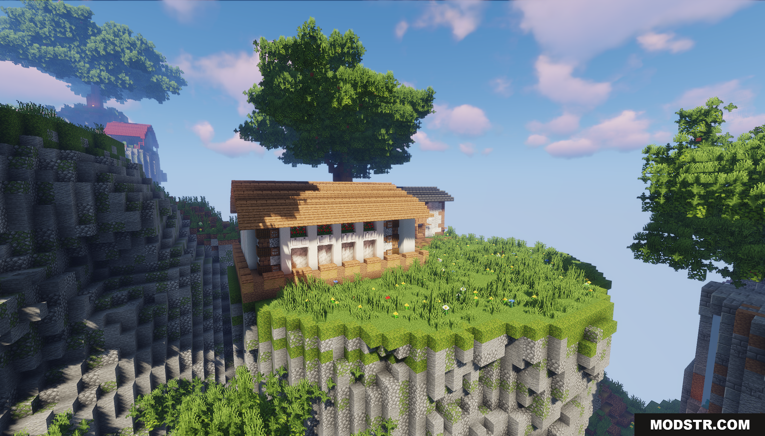 Town on the Mountain Map Screenshot 7 A rustic house built on a grassy cliffside island