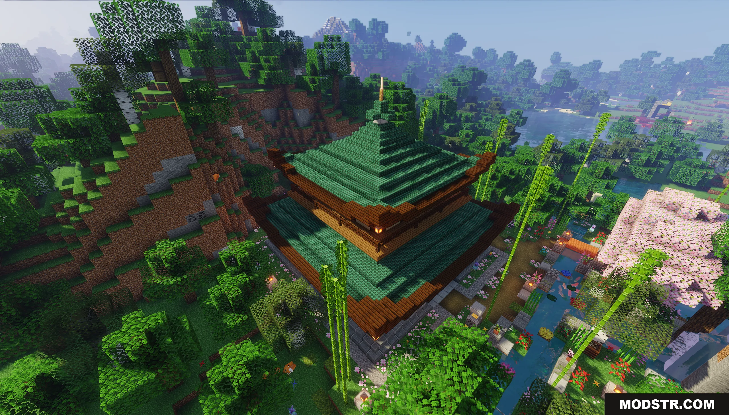 Traditional Japanese House Map Screenshot 3 Aerial view of the Traditional Japanese House Map with a green roof