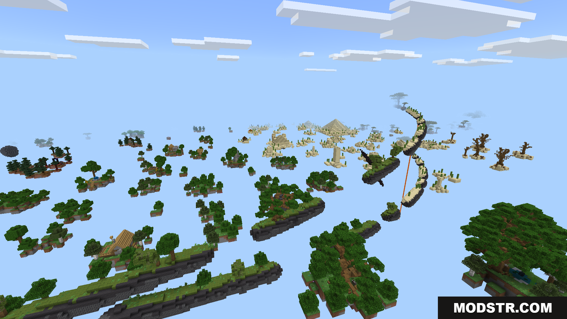 Tryzzs Skyblock Adventure Map Screenshot 8 A vast sky filled with many small and large floating islands