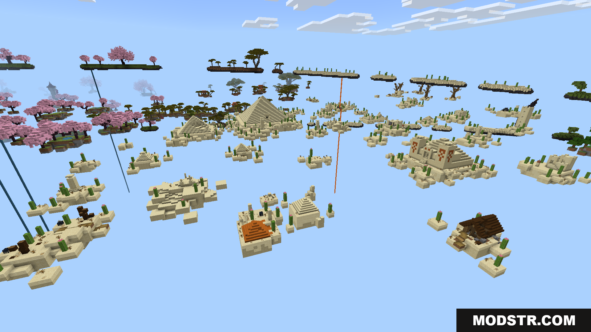 Tryzzs Skyblock Adventure Map Screenshot 3 Discover custom desert structures hidden throughout the floating world