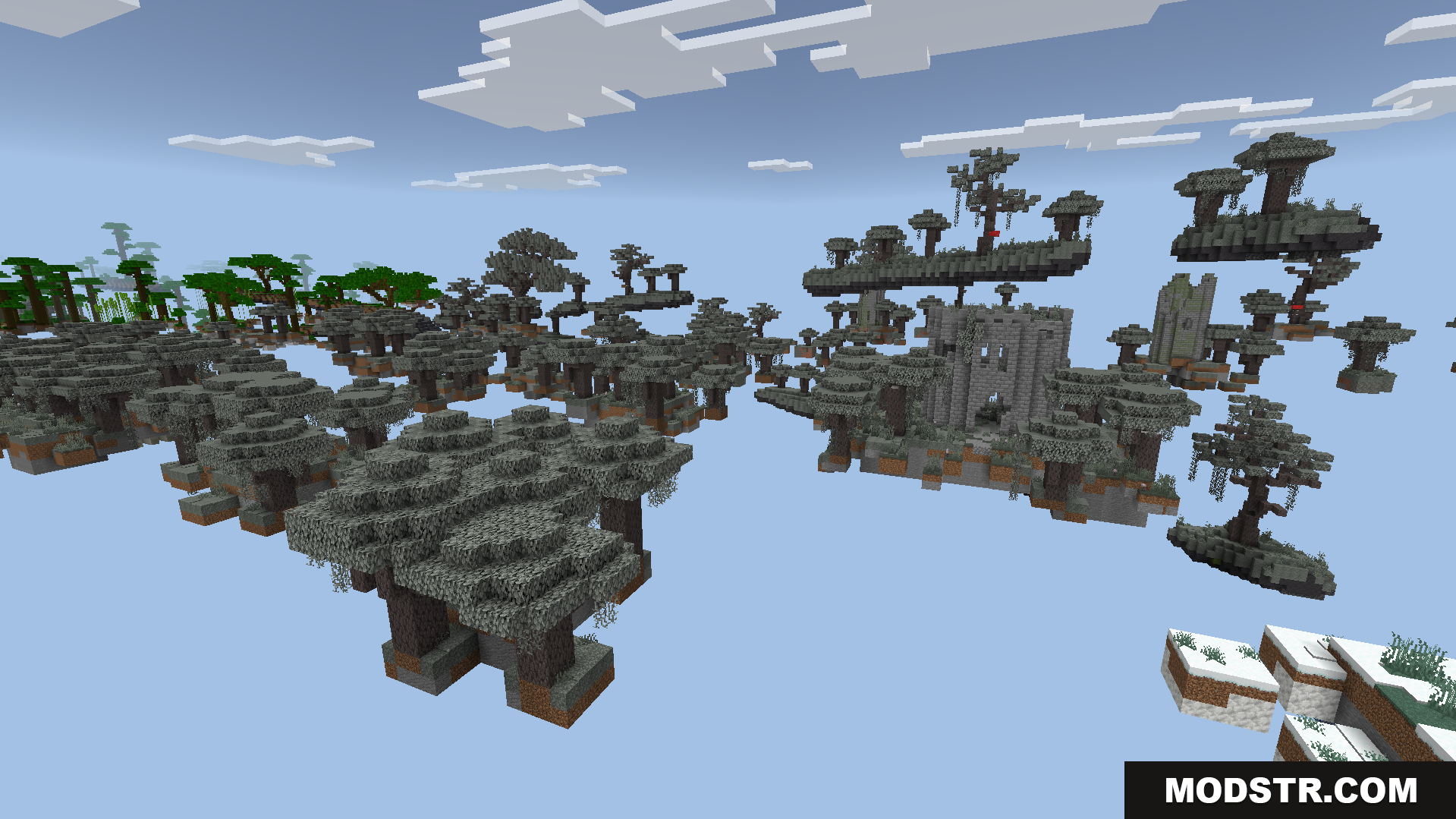 Tryzzs Skyblock Adventure Map Screenshot 5 Find large custom structures hidden on floating islands in the sky