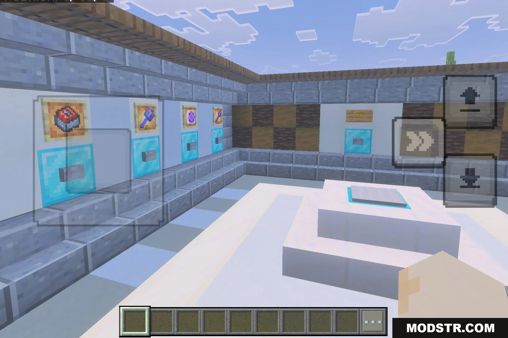 Ultimate All Kits PvP Map Screenshot 4 Item frames display different combat loadouts including TNT and various weapons