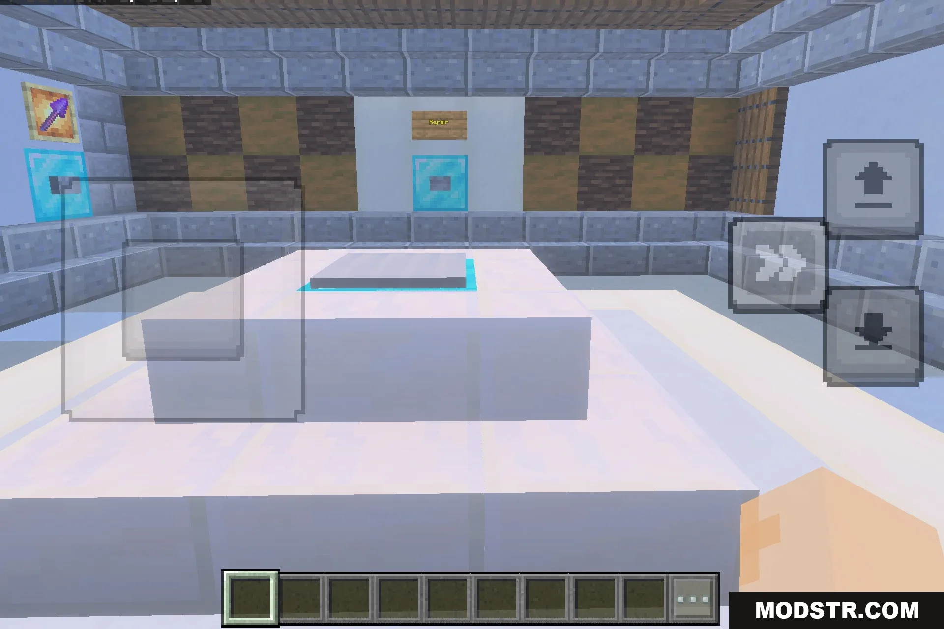 Ultimate All Kits PvP Map Screenshot 3 A kit selection room with a central pressure plate and wall buttons