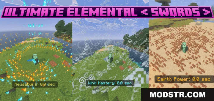 Ultimate Elemental Swords Addon (26.x, 1.21) – MCPE/Bedrock Mod