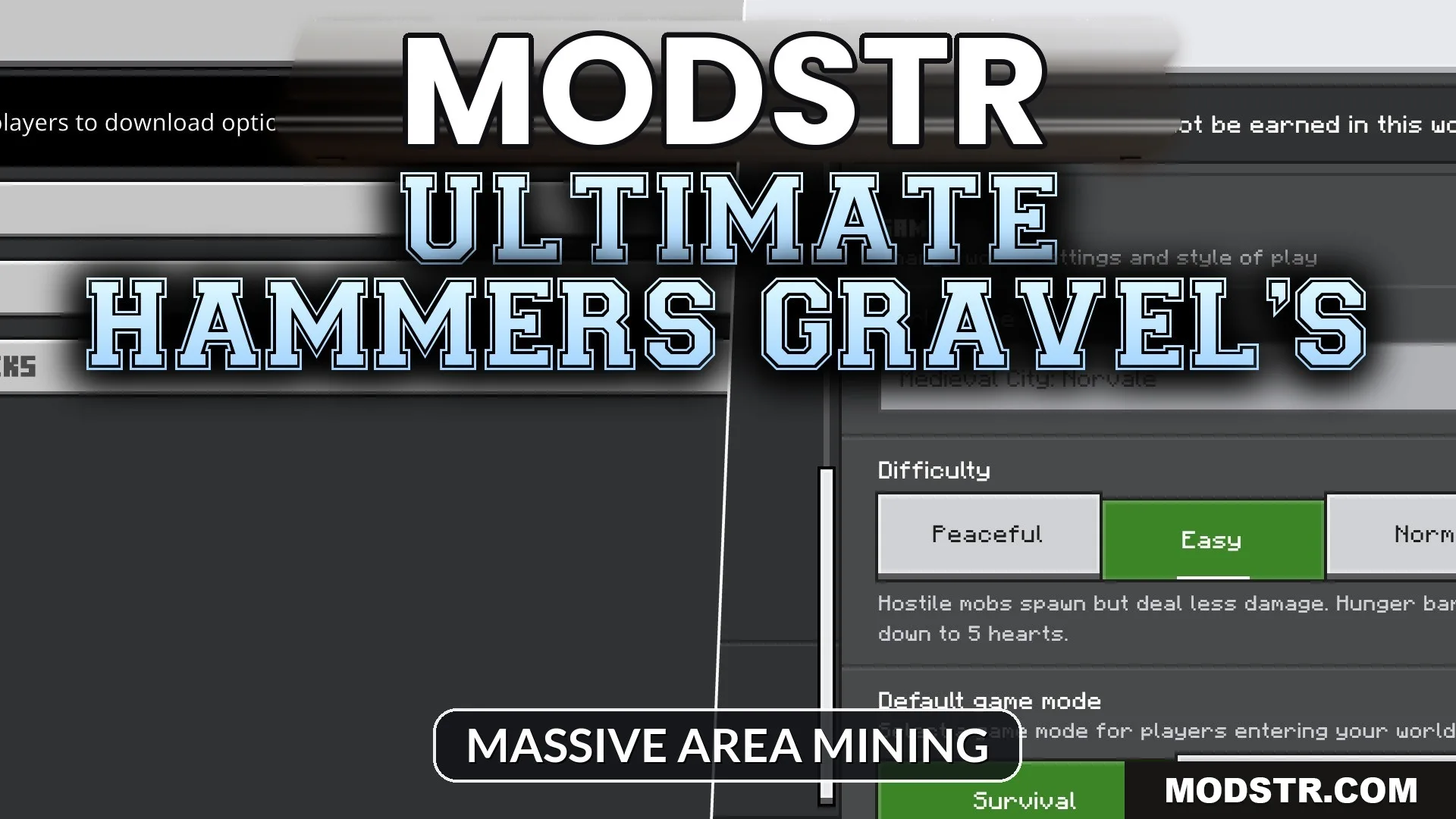 Ultimate Hammers Gravel’s Addon (1.21) – Massive Area Mining cover art