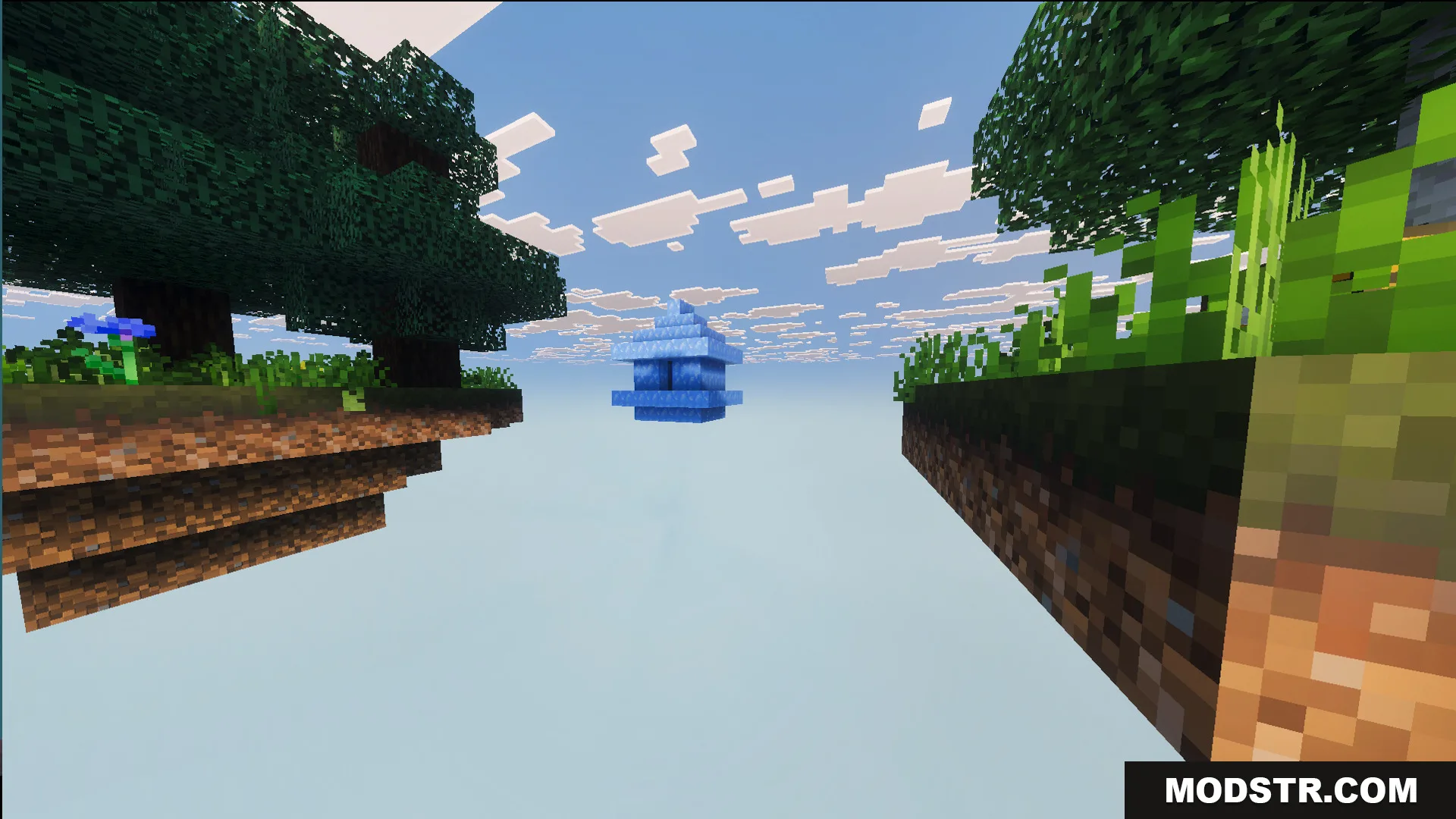 Ultimate Skyblock Adventure Map Screenshot 3 Ultimate Skyblock Adventure Map features floating islands and a blue ice structure