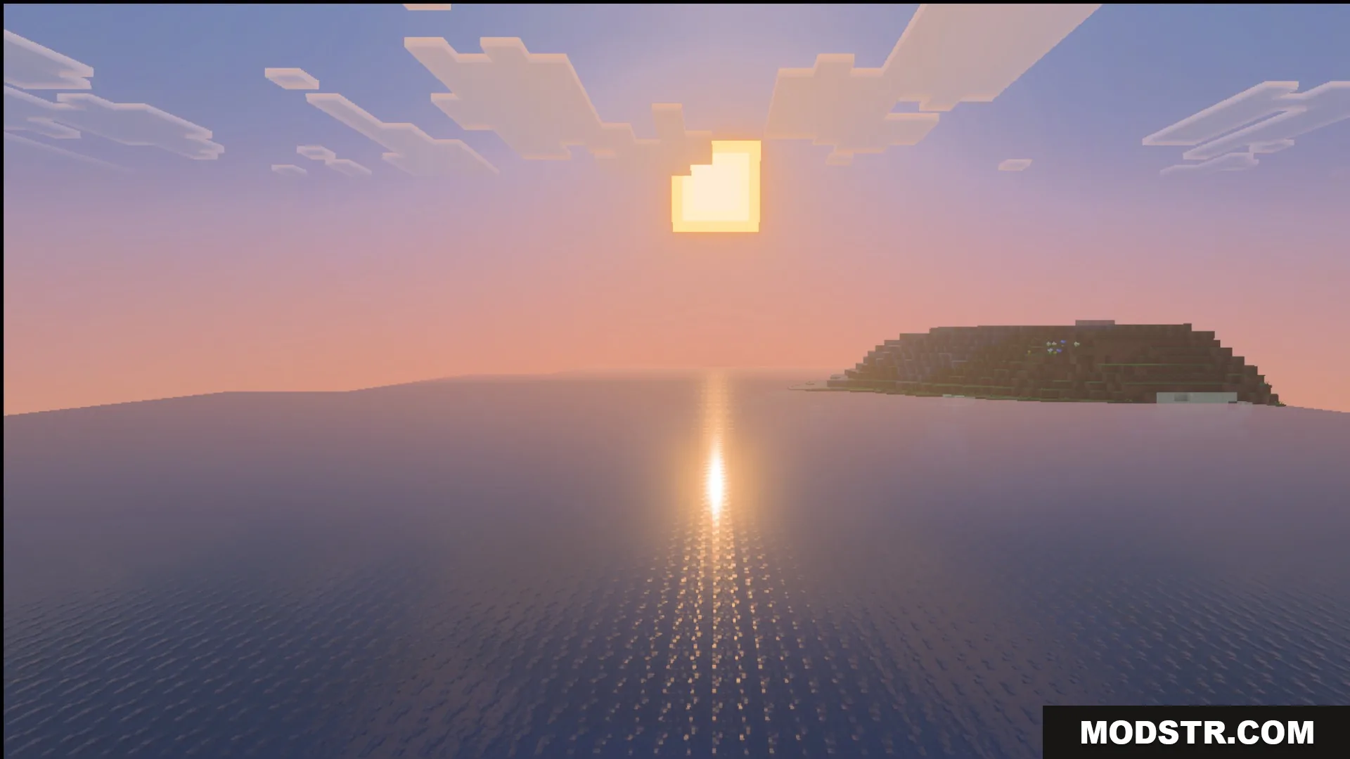 Sunset light reflecting on the ocean with the Ultimate Survival pack