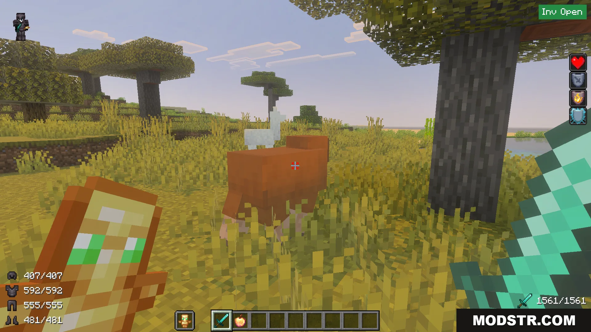 Utility HUD Texture Pack Screenshot 5 Utility HUD Texture Pack shows armor durability and potion effects on screen