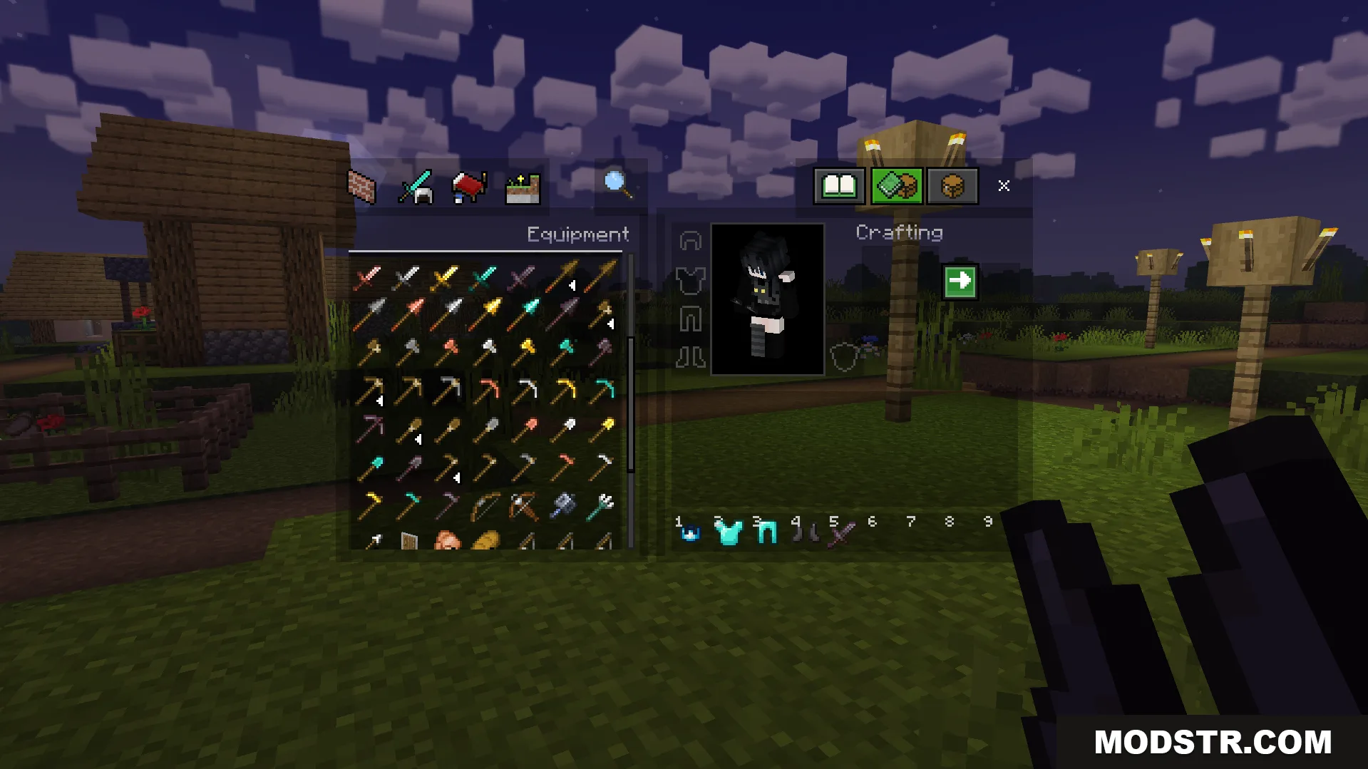 All tools and weapons are made smaller for improved screen space
