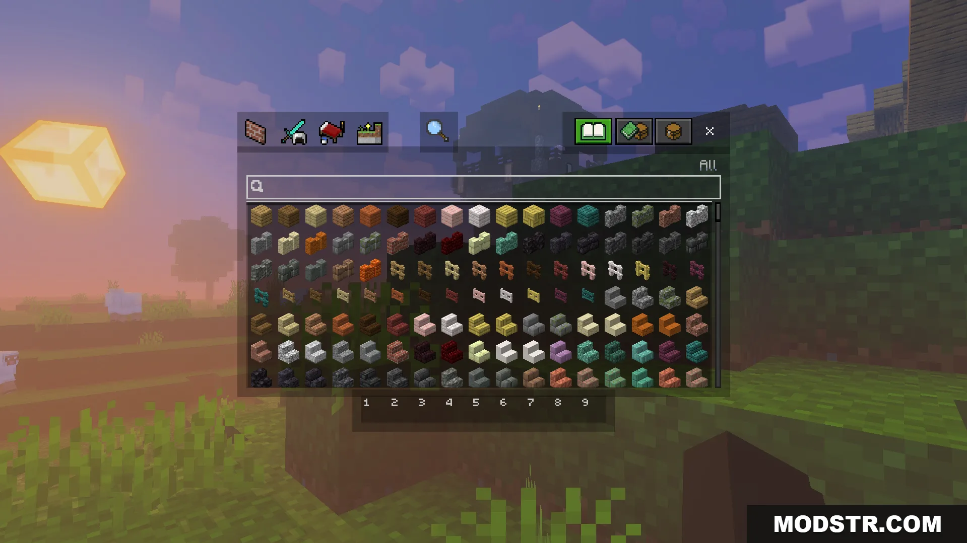 Ores and other blocks are outlined to be easily spotted