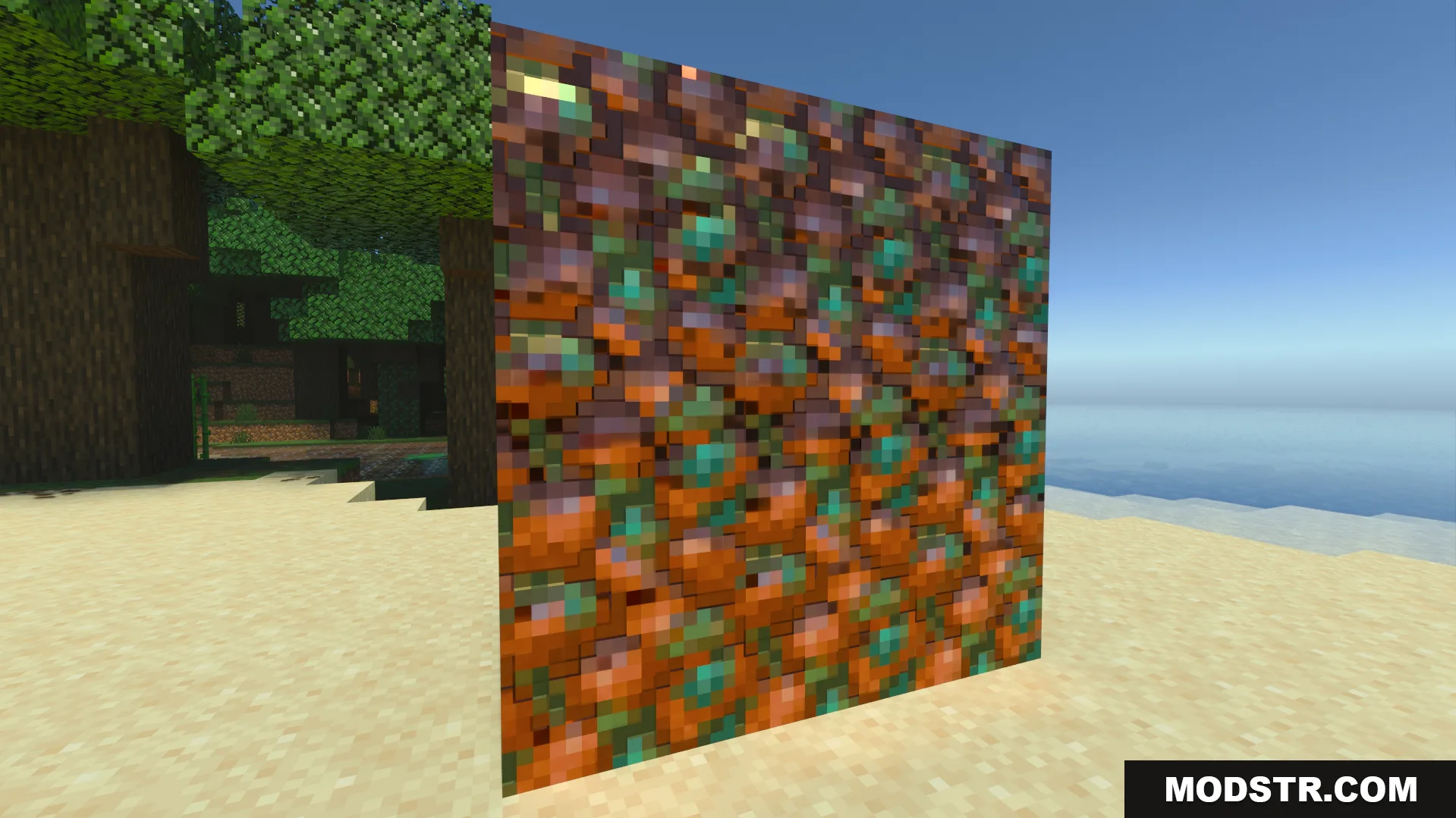 Detailed raw copper blocks showing realistic depth and bumpy surfaces using normal maps