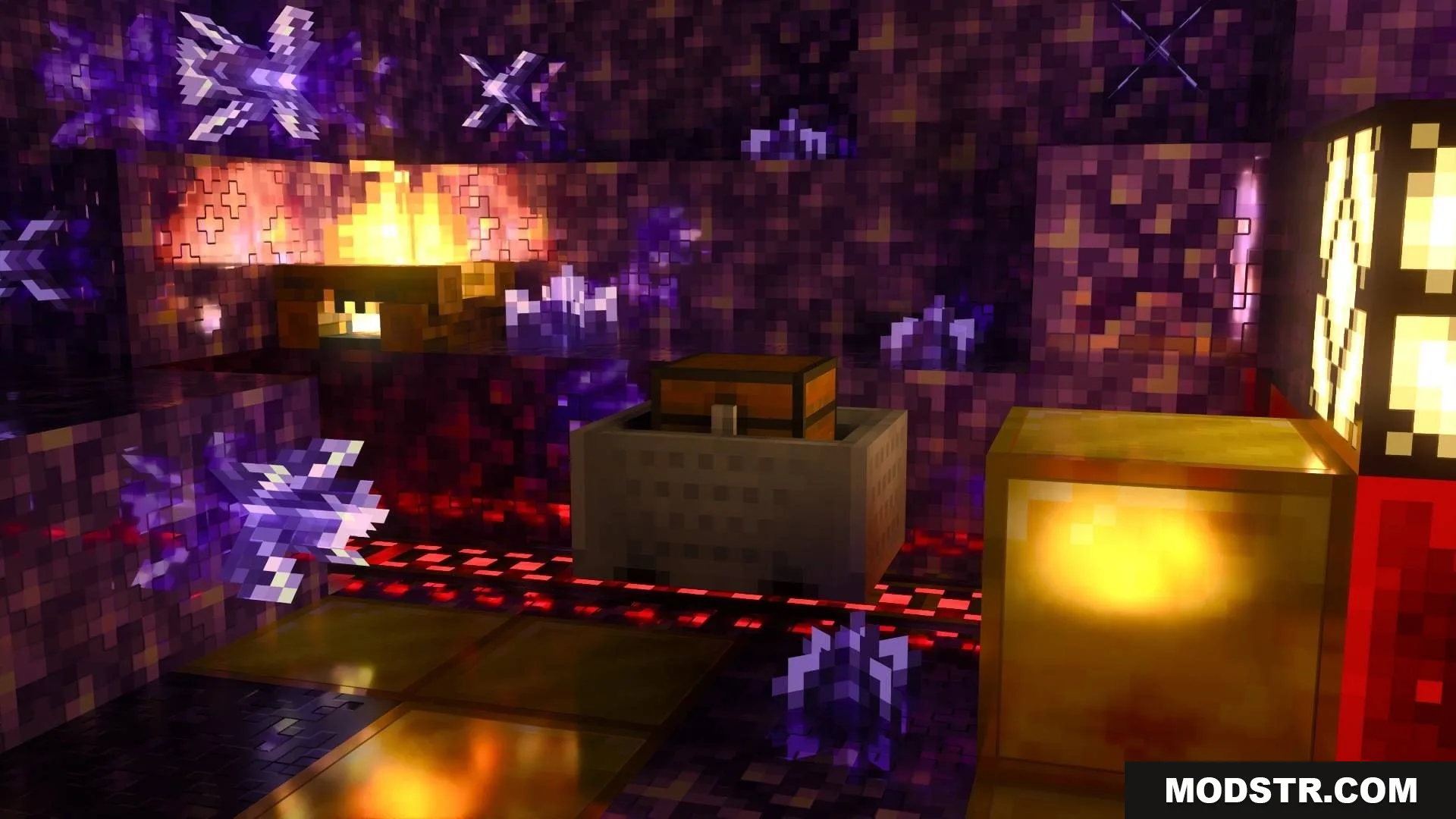 Vanilla RTX Texture Pack adds beautiful lighting to amethyst crystals and a minecart