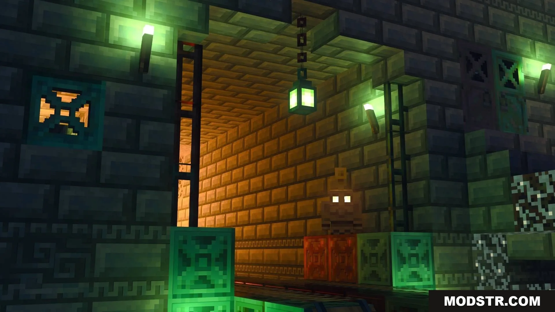 Ray tracing lighting effects on blocks with custom glowing creature eyes