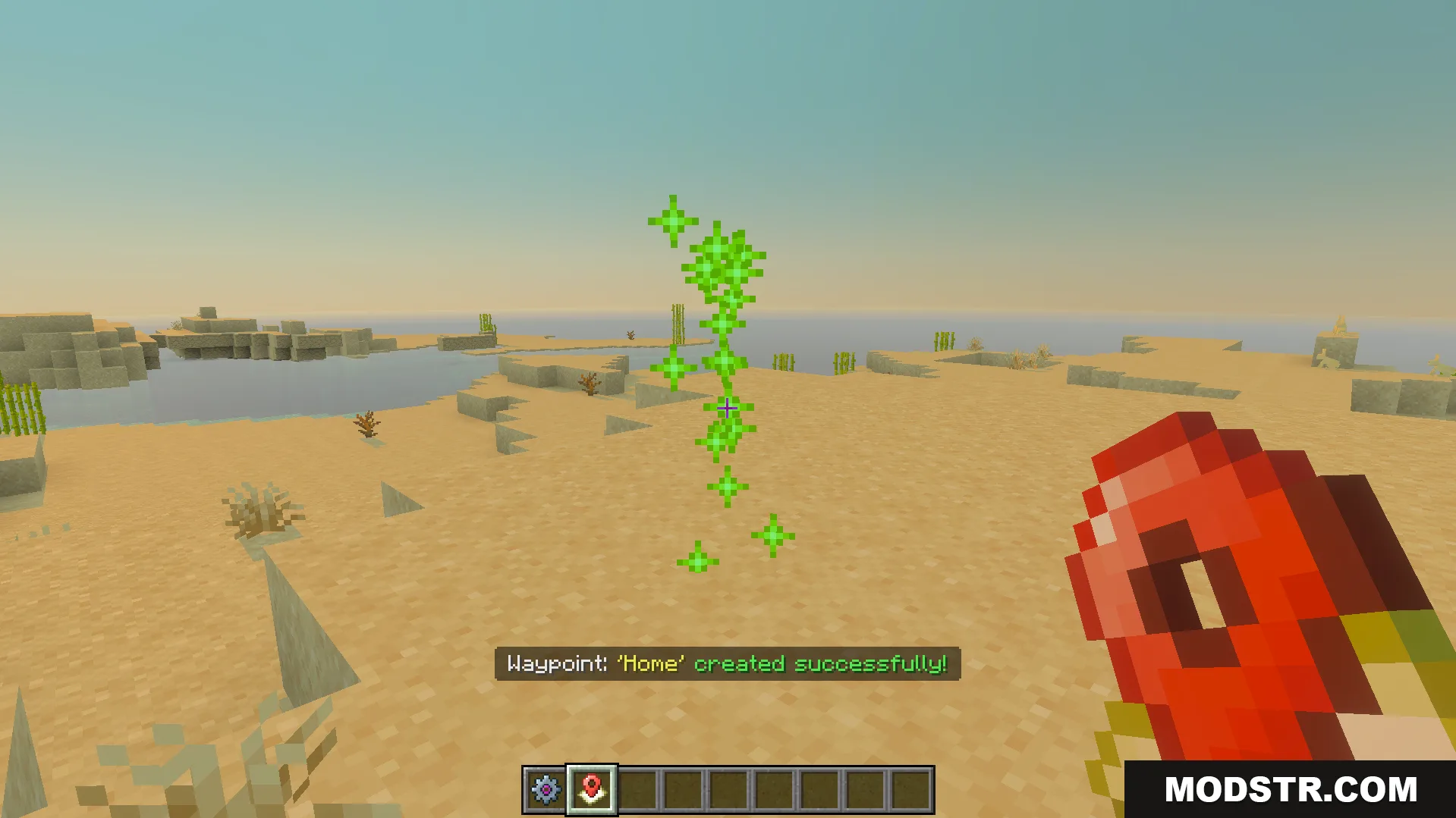 Vanilla Waypoints Addon Screenshot 5 Player creates a waypoint named Home in a desert biome
