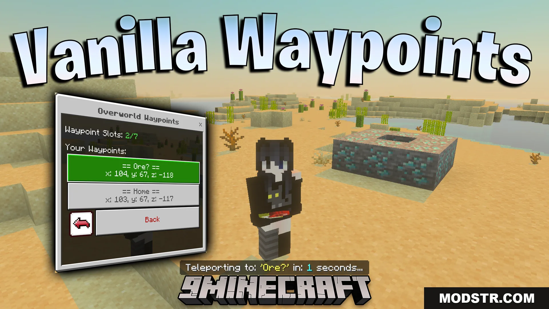 Vanilla Waypoints Addon (26.x, 1.21) – Create Custom Waypoints To Teleport Instantly cover art
