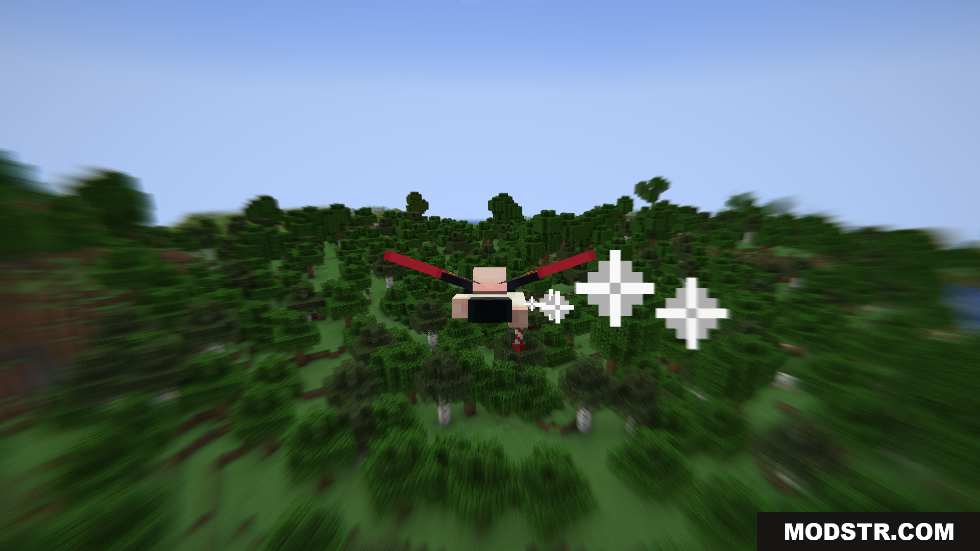 Boosting elytra flight with firework particles over trees
