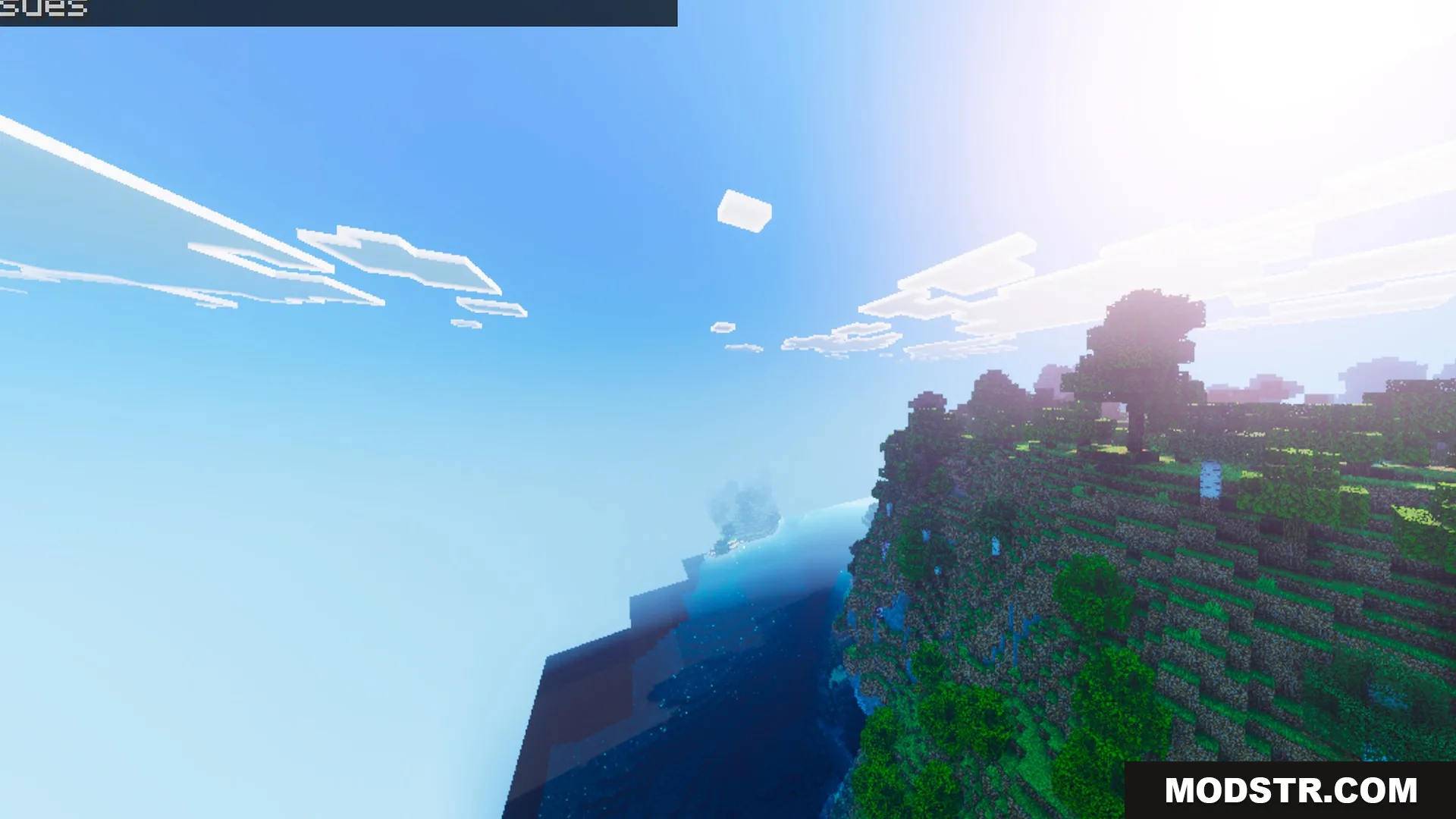 Vibrant Rtx Visuals Shader Screenshot 7 Vibrant Rtx Visuals creates a scenic coastal landscape with a bright blue ocean