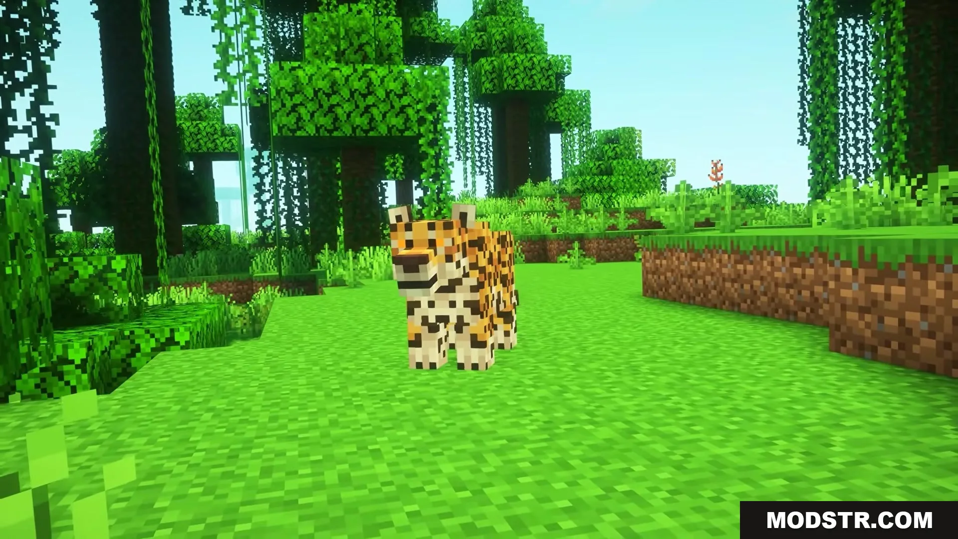 Visualhealth Mod Screenshot 7 Visualhealth Mod adds visible battle marks to a jaguar mob in the jungle
