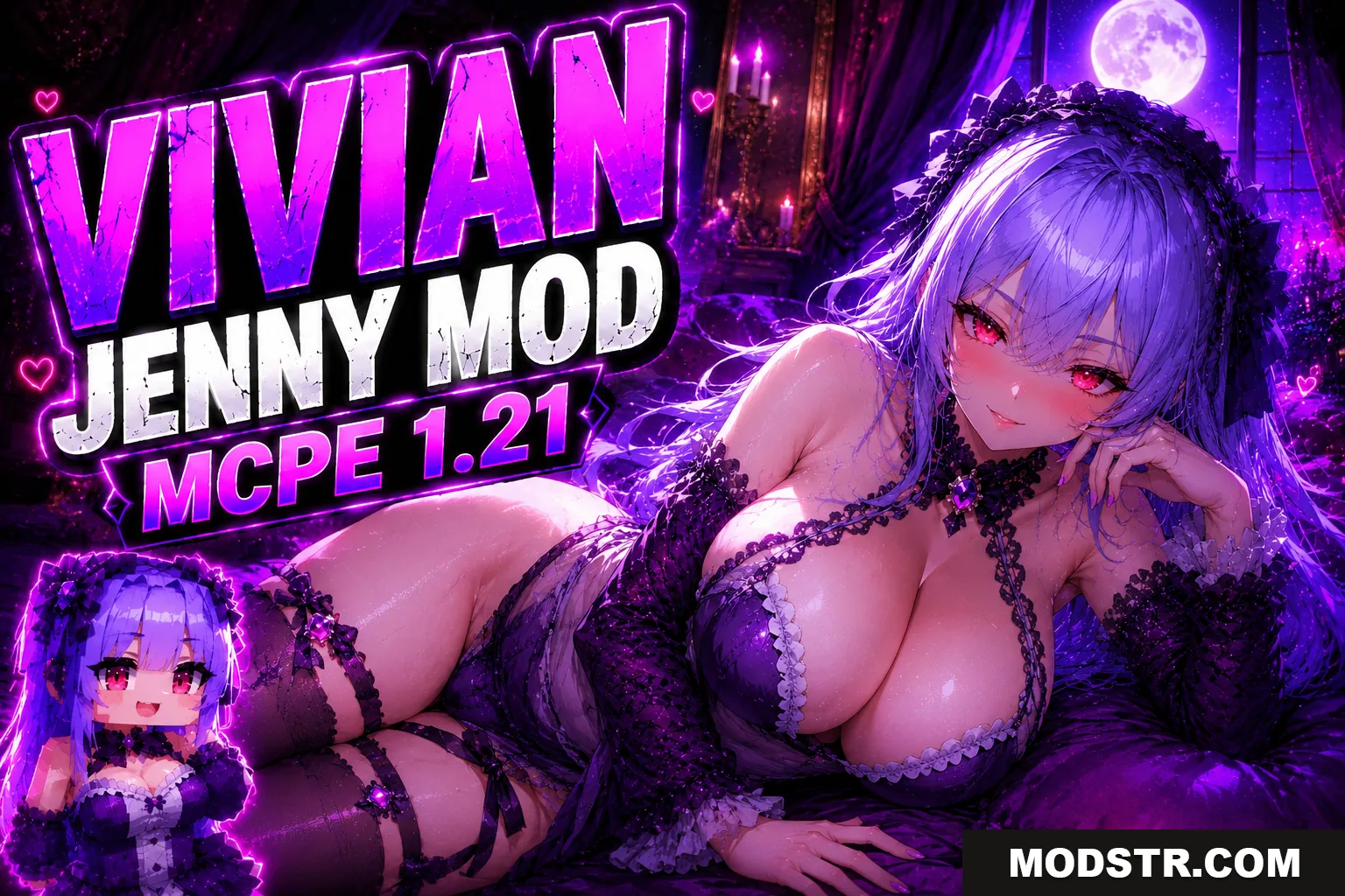 Vivian Jenny Mod for Minecraft PE 1.21 – Anime Girl Bedrock Addon