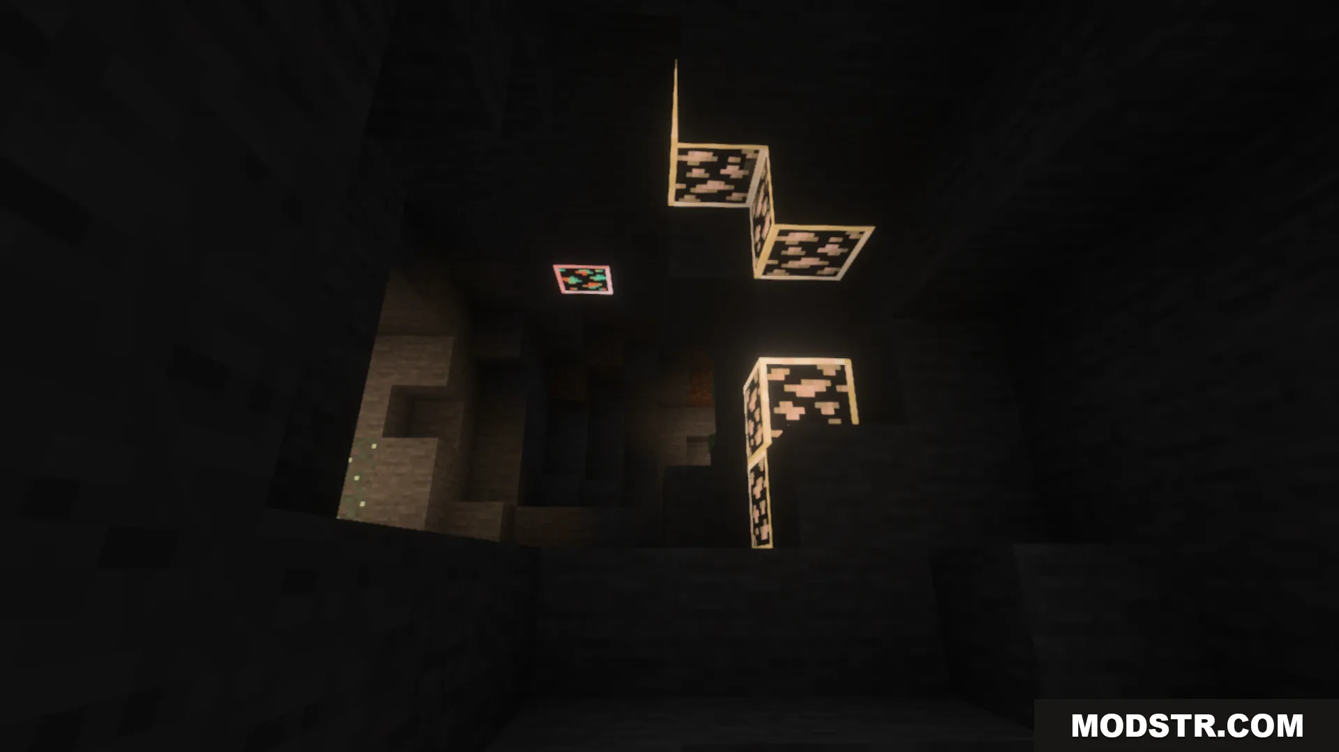 Voxen 2 Glowing Ores Texture Pack Screenshot 6 A stronger glow option makes outlined ores even more visible