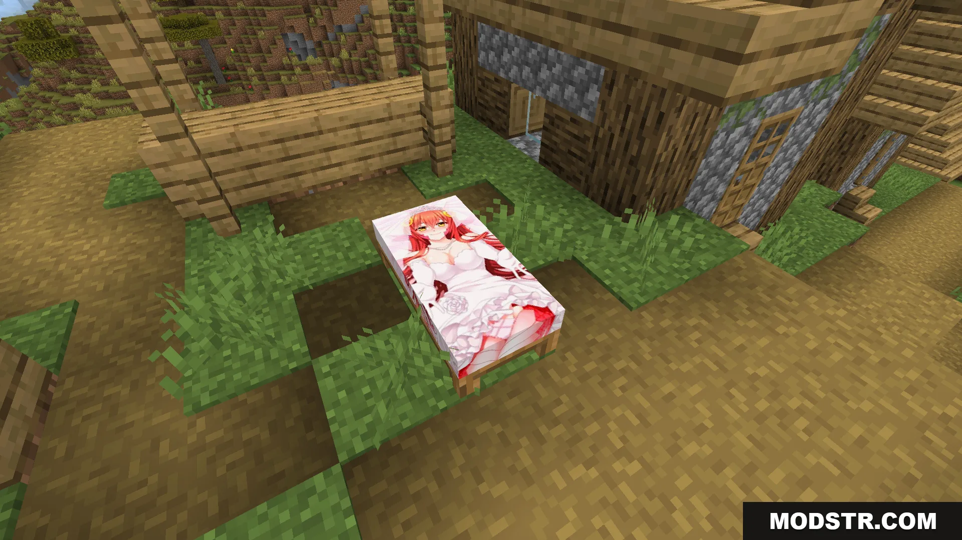 Waifu Anime Beds Texture Pack Screenshot 7 Waifu Anime Beds Texture Pack adds custom character artwork to a Minecraft bed