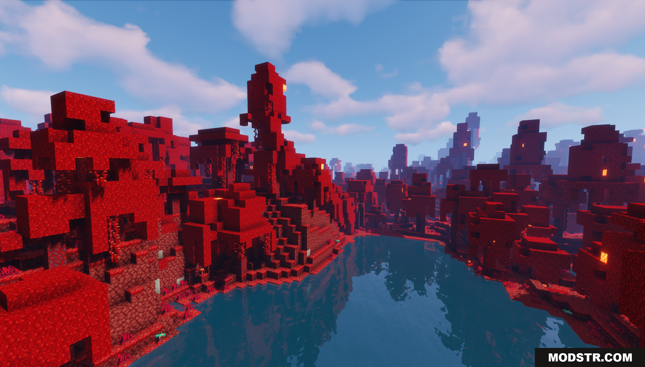 Warped Crimson Island Map Screenshot 7 Exploring the strange and vibrant red crimson forest biome
