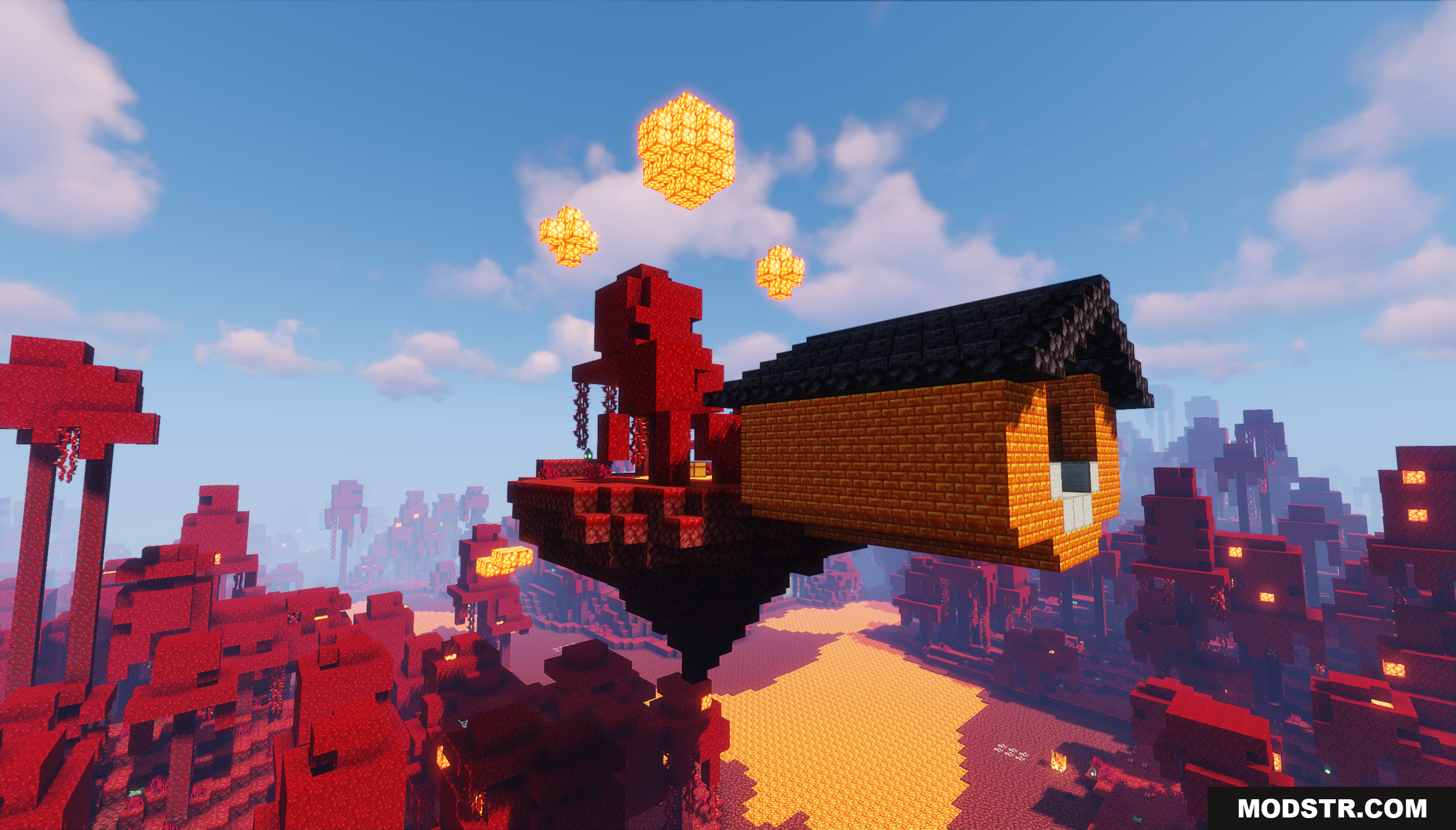 Warped Crimson Island Map Screenshot 2 A small wooden house on a floating crimson island