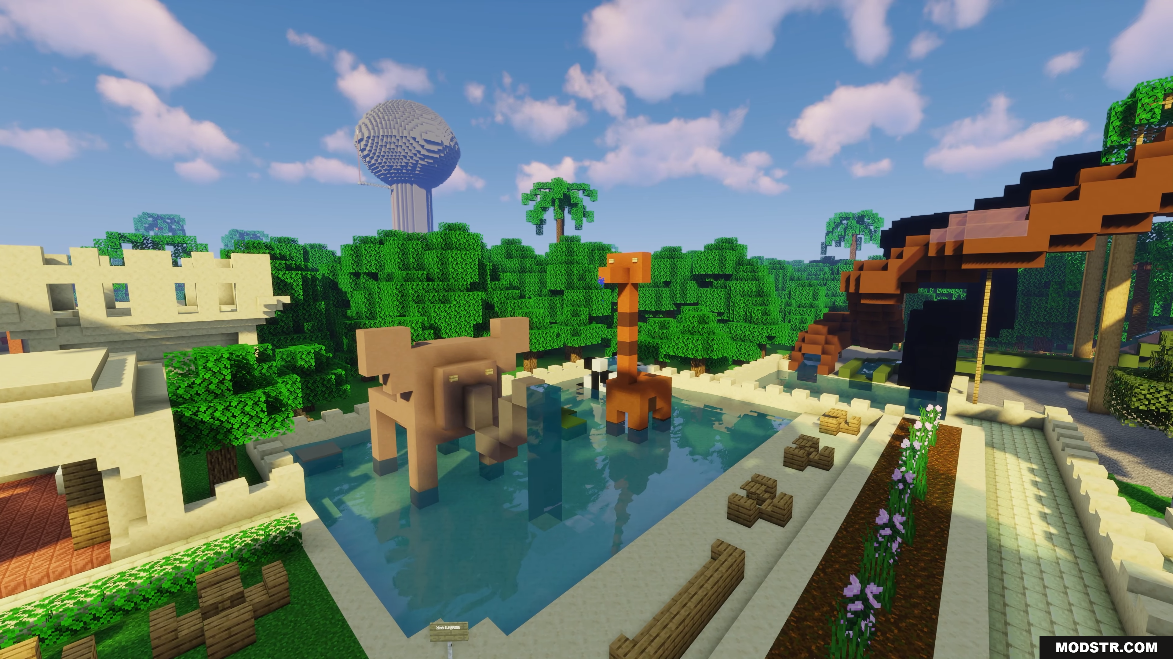 Water Park Hunt Map Screenshot 4 A water park pool with large animal statues