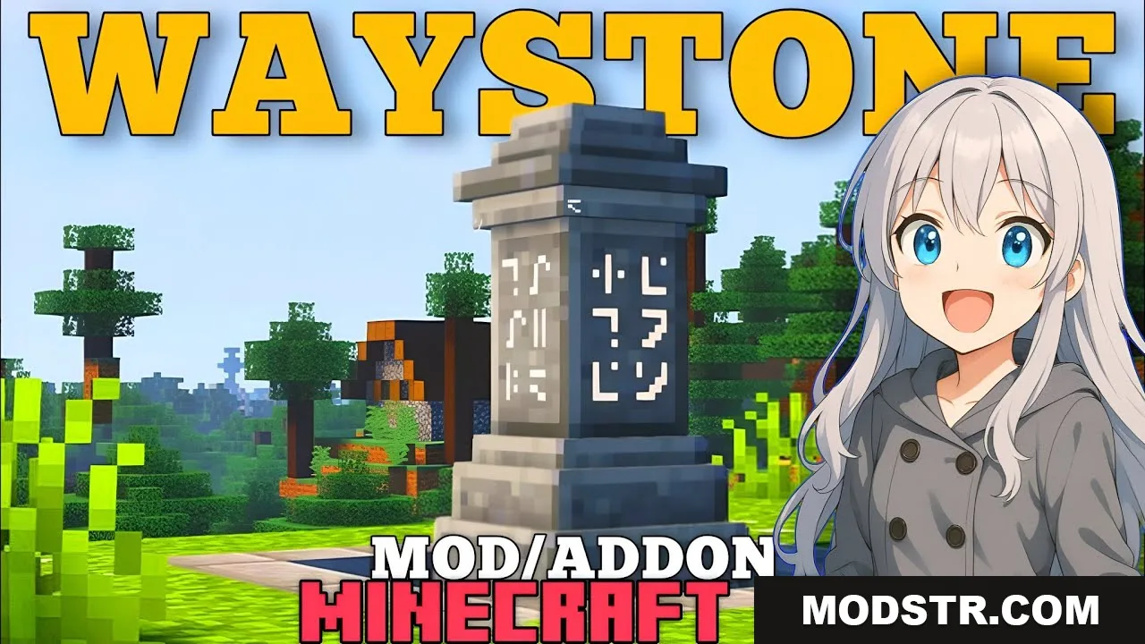 Waystone Addon (26.x) – Teleport Across Your World Instantly in Bedrock Edition cover art