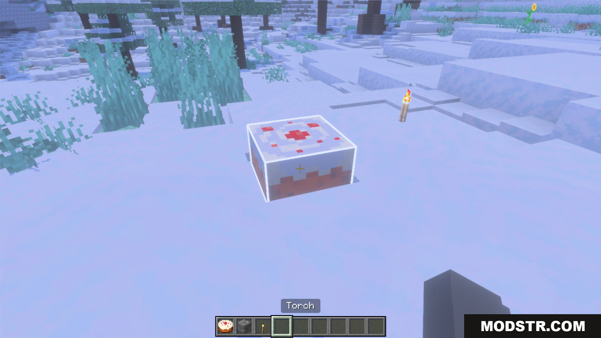 White Outline Selection Plus Texture Pack Screenshot 7 See your selected blocks easier with a bright white outline