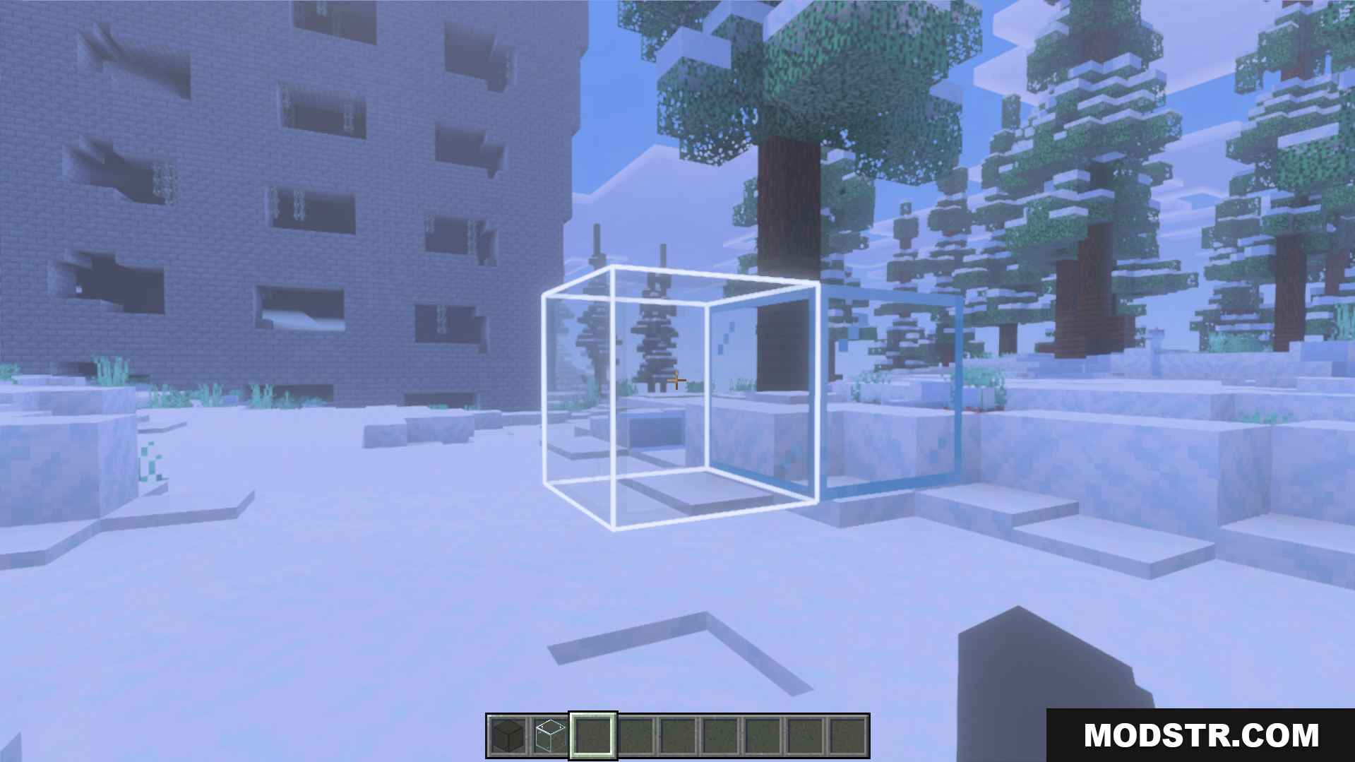 White Outline Selection Plus Texture Pack Screenshot 8 The white selection outline helps players while building new structures