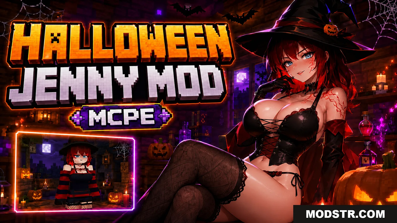 Witch Jenny Halloween Mod for Minecraft PE