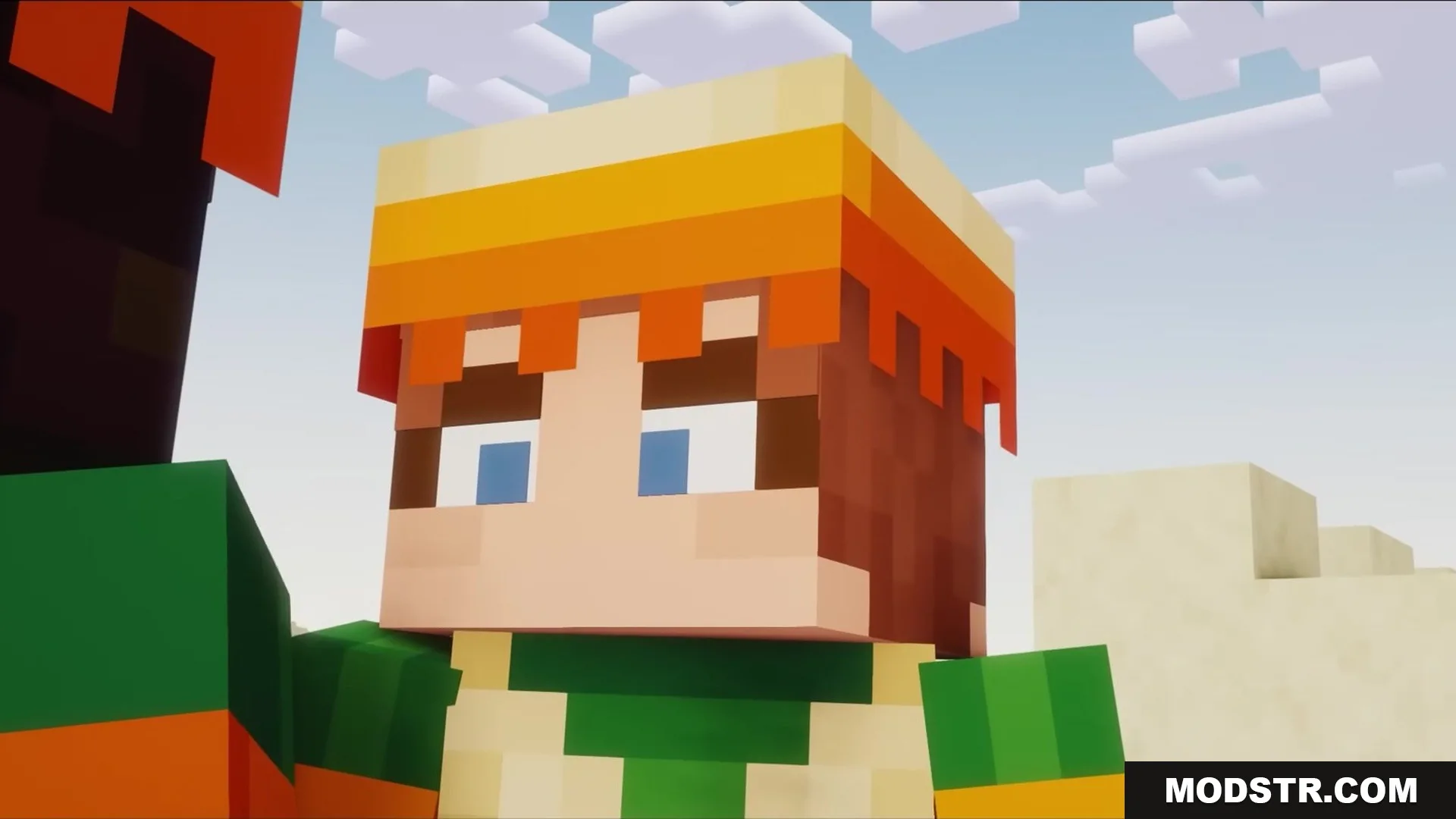 Wither Boss Summoning Animation Resource Pack Screenshot 6 Close up shot of a Minecraft character wearing a colorful desert hat