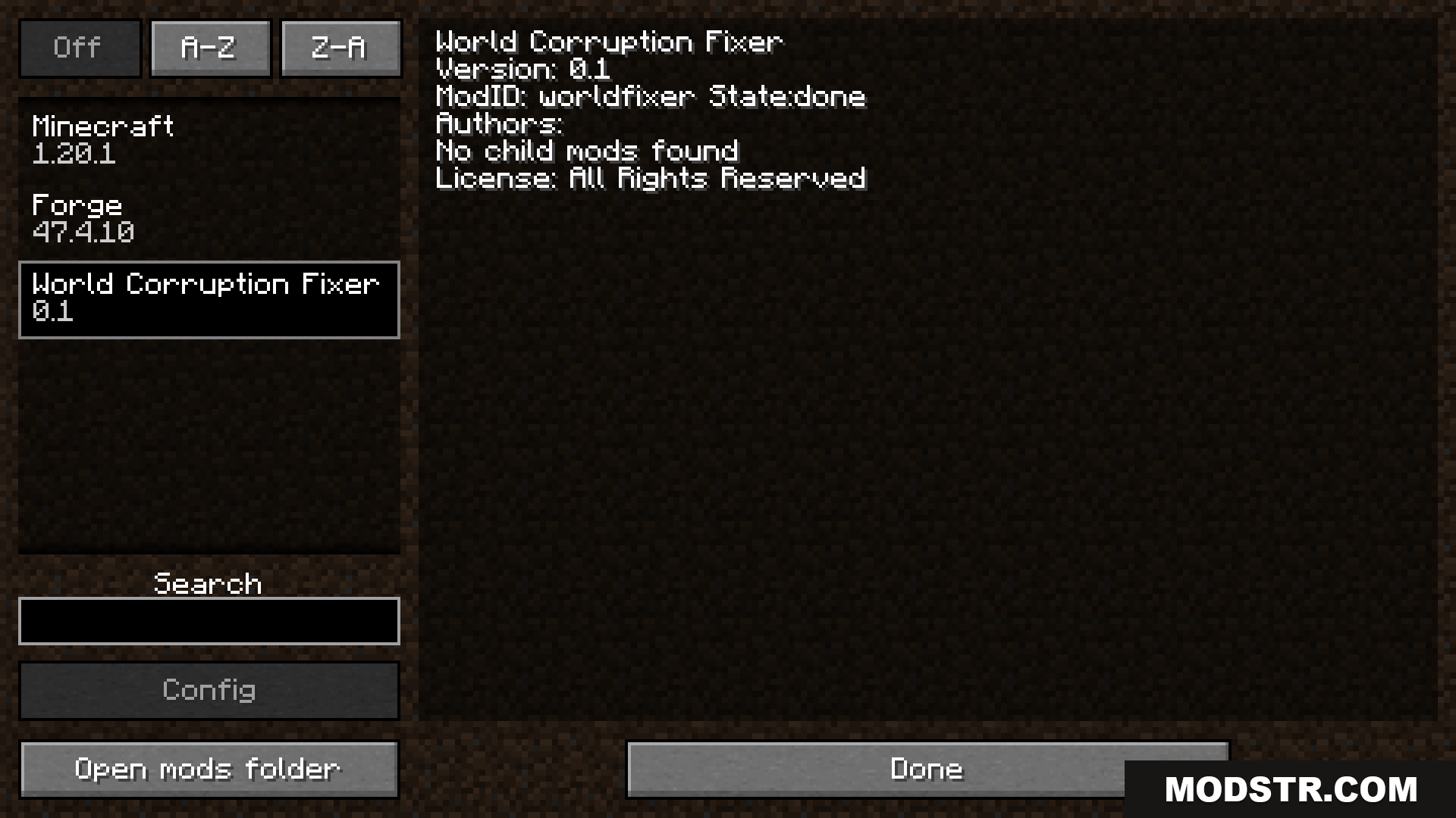 World Corruption Fixer Mod (1.20.1) – Save Corrupted Worlds with One Click cover art