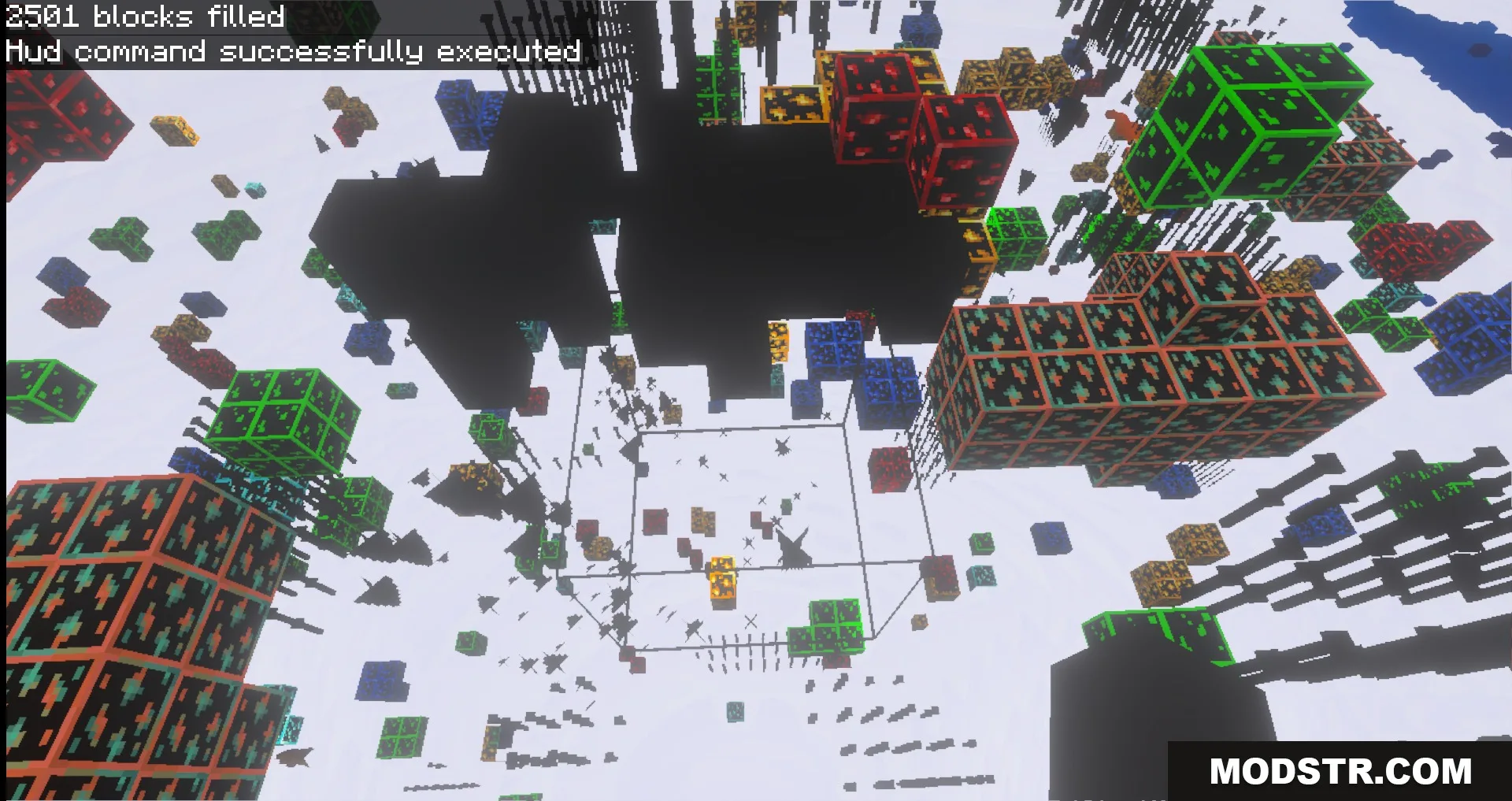 X Ray Glow Texture Pack Screenshot 2 Valuable ores with bright outlines visible through the ground in a Minecraft world