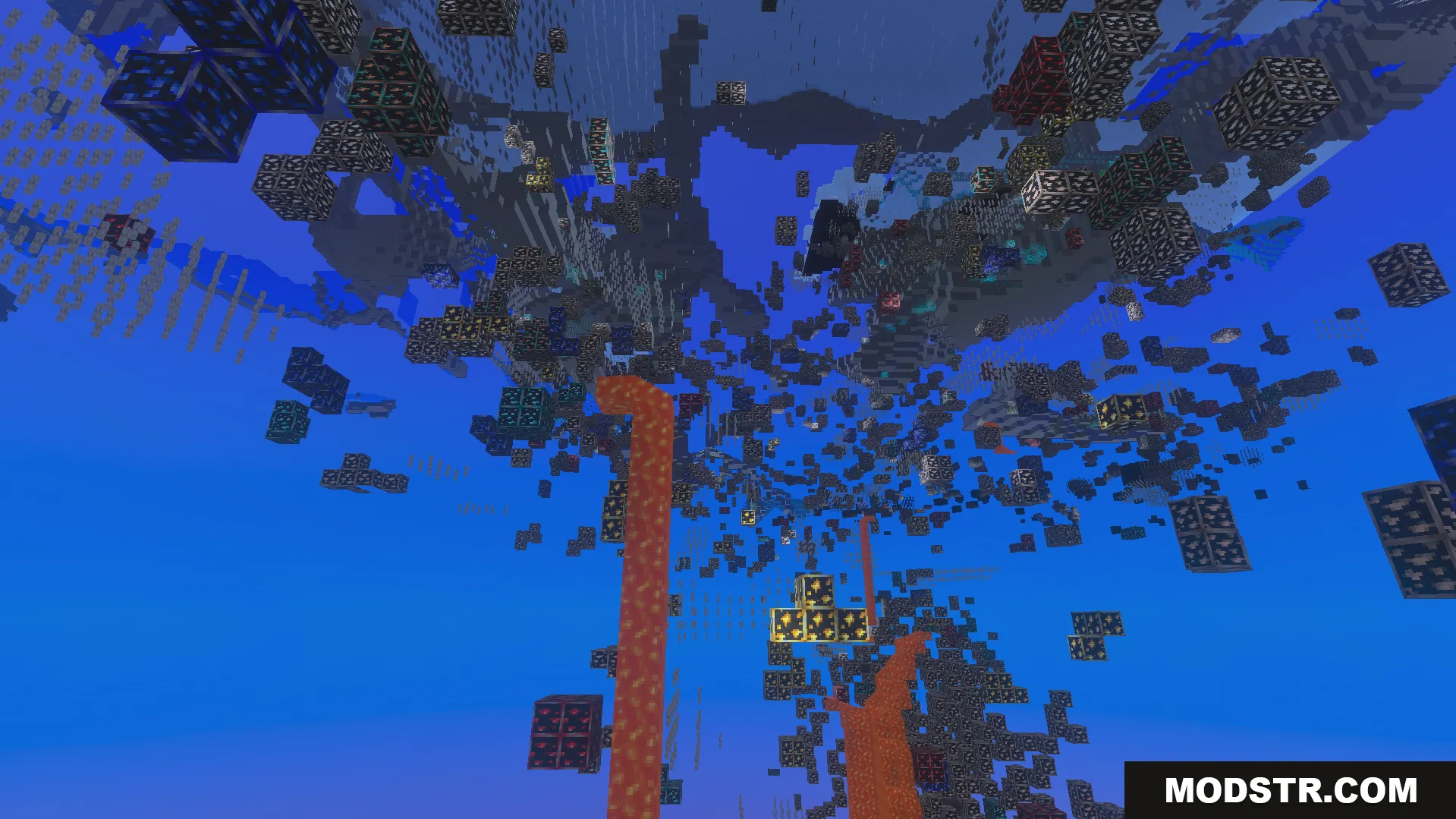 XRAY Night Vision Texture Pack Screenshot 4 Transparent blocks reveal hidden lava pools and ores clearly in dark caves