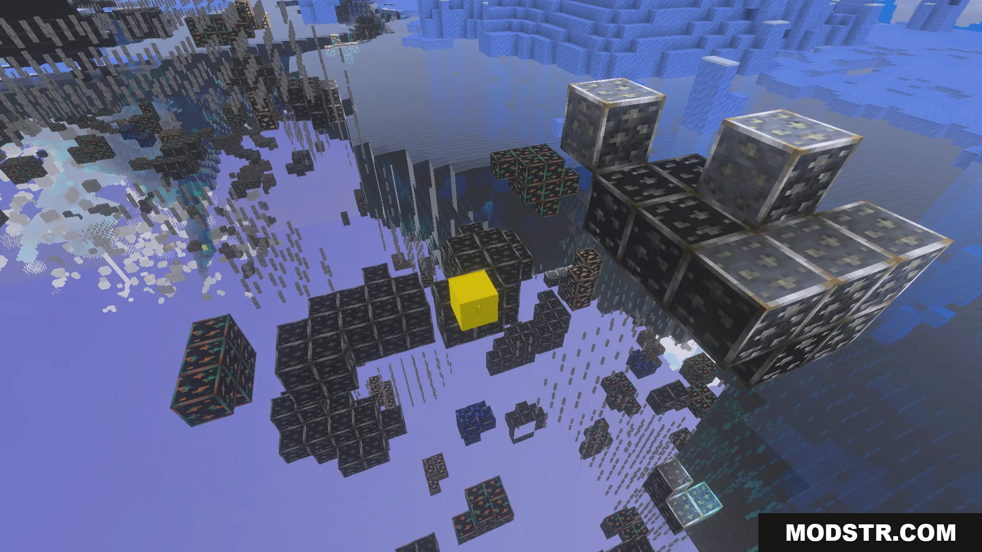 XRAY Night Vision Texture Pack Screenshot 5 XRAY Night Vision Texture Pack showing glowing ores hidden deep underground