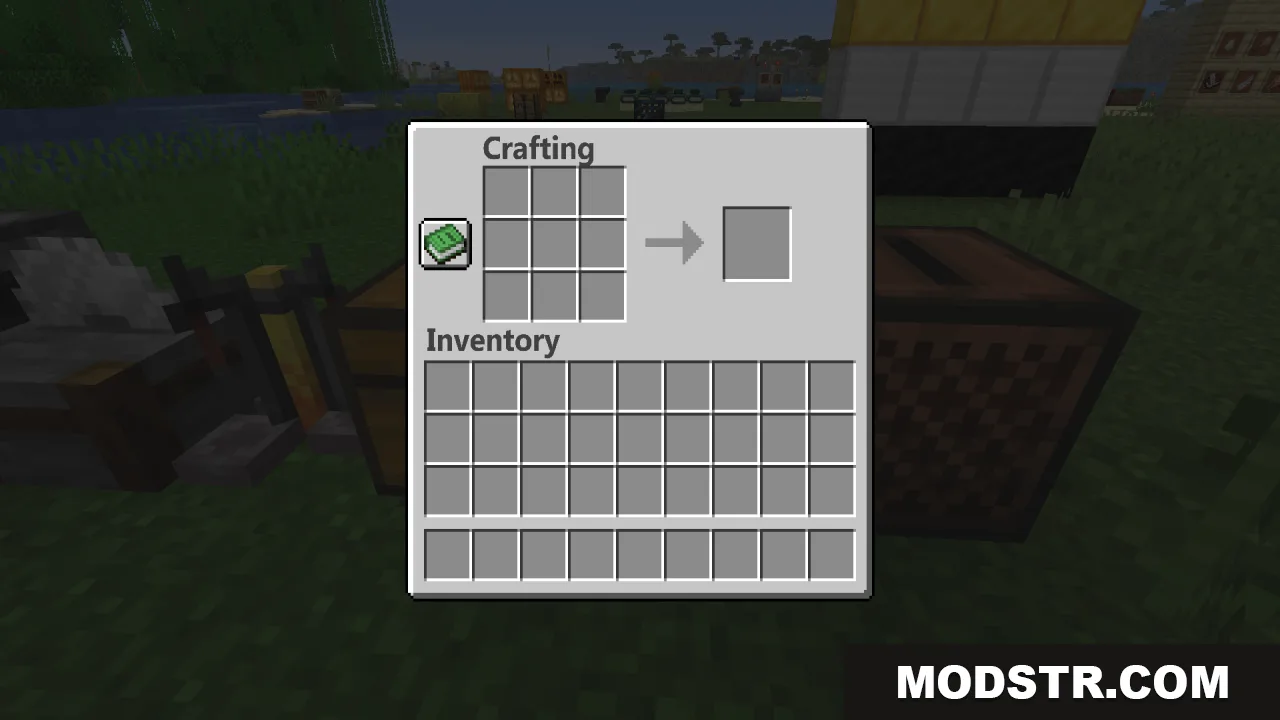 The crafting table menu shows the updated font style from Zero Particles