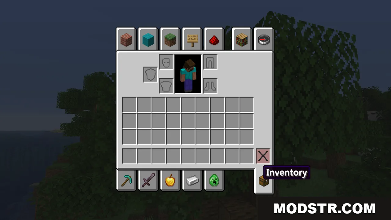 Minecraft inventory menu featuring a clean layout and updated game text font style