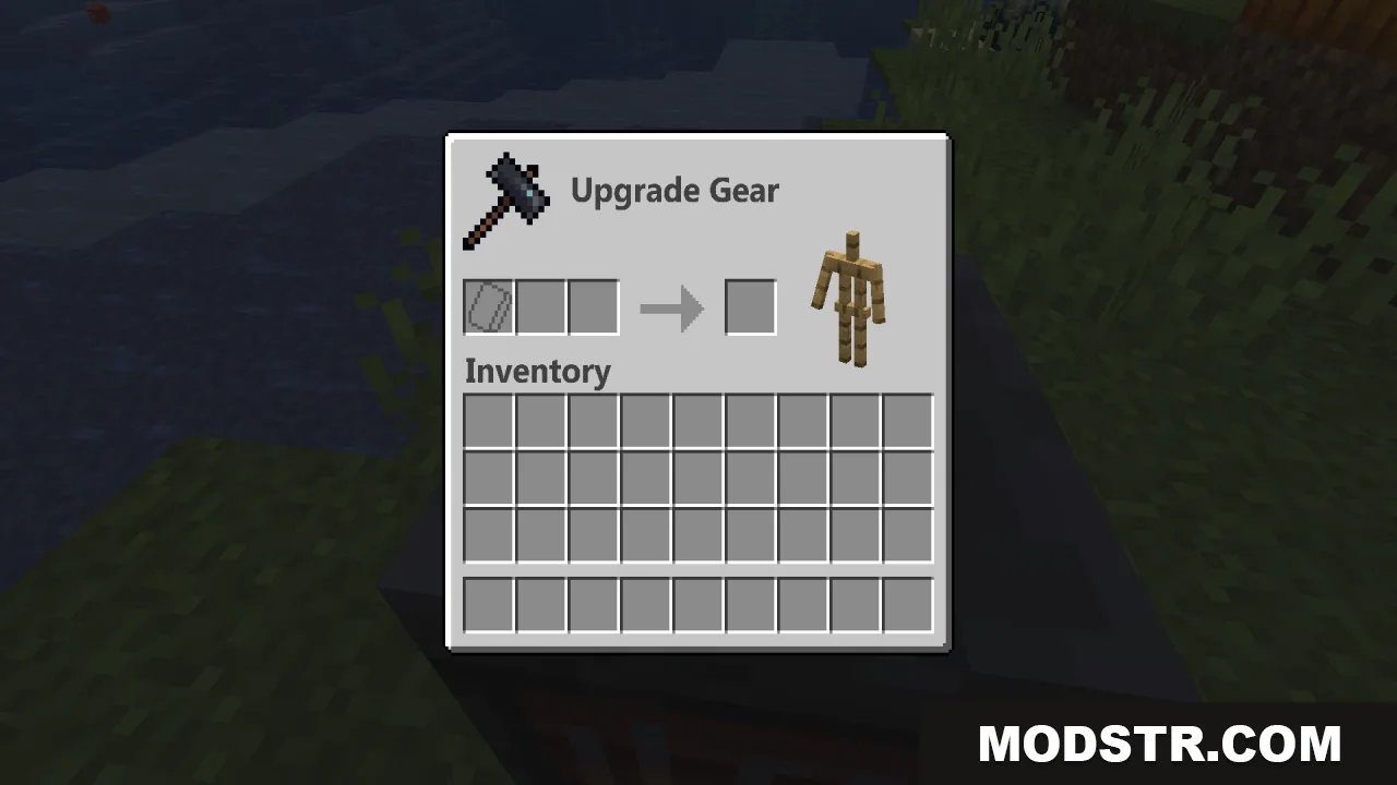 Smithing table menu for upgrading gear featuring a fresh and neat font